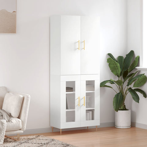 Highboard White 69.5x34x180 cm Engineered Wood 3195723