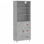 Highboard Concrete Grey 69.5x34x180 cm Engineered Wood 3189993