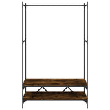Clothes Rack with Shelves Smoked Oak Engineered Wood 834202