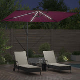 Umbrella with LED Strip Lights Bordeaux Red 294 x 200 x 270 cm 42003397