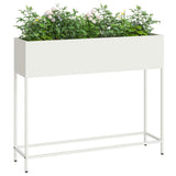 Raised Garden Planter White 100 x 26 x 82 cm Steel 865877