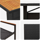 Garden Dining Set 9 pcs Black Poly Rattan 3365420