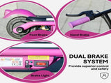 Electric Scooter for Kids Aged 6-14 Years, with Colourful Lights, Purple T3398P349461
