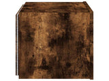 TV Wall Cabinet with LED Lights Smoked Oak 60x35x41 cm 837310