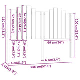Bed Headboard Black 146x4x110 cm Solid Wood Pine 818474