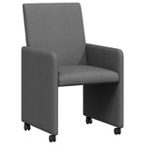 Dining Chairs with Wheel 2 pcs Dark grey 57 x 66 x 94 cm Fabric 42017808