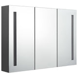 ZNTS LED Bathroom Mirror Cabinet 89x14x62 cm Grey 326527