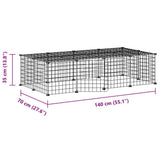 20-Panel Pet Cage with Door Black 35x35 cm Steel 3114055