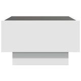 Coffee Table with LED White 50x50x30 cm Engineered Wood 847504
