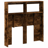 Headboard Cabinet with LED Smoked Oak 100x17x102 cm 839186