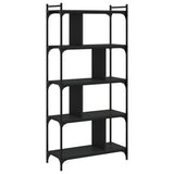 Bookcase 5-Tier Black 76x32x158 cm Engineered Wood 833940