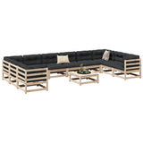 11 Piece Garden Sofa Set Solid Wood Pine 3299644
