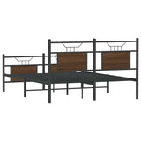 Bed Frame without Mattress Brown Oak 140x190 cm Engineered Wood 4106859