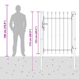 Fence Gate Boxtel Grey 103 x 175 cm Powder-Coated Steel 42008880