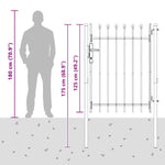 Fence Gate Grey 100 x 120 cm Powder coated steel 42008880