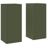 Plant Stand 2 pcs Olive green 24 x 24 x 55 cm Steel 865816