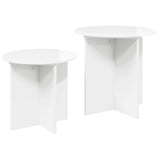 Side Table Set 2 pcs High Gloss White Engineered Wood 8001014