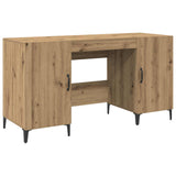 Desk with Storage Artisian Oak 140 x 50 x 75 cm Engineered Wood 8004203