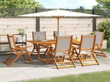 7 Piece Garden Dining Set Solid Wood Acacia and Textilene 3279297