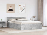 Bed Frame Concrete Grey 150 x 200 cm Engineered Wood 3408567