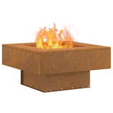 Fire Pit Brown 60 x 60 x 30 cm Weathering Steel 858955