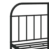 Metal Bed Frame without Mattress with Headboard Black 150x200cm 353637