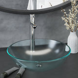 Bathroom Sink with Tap and Push Drain Frosted Tempered Glass 3098444