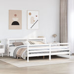 Bed Frame without Mattress White 200x200 cm Solid Wood Pine 3305835