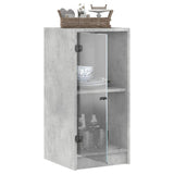 Side Cabinet with Glass Doors Concrete Grey 35x37x75.5 cm 836402