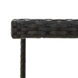 Garden Table Black 109x107x74 cm Poly Rattan and Glass 316764