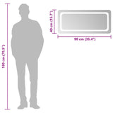 LED Bathroom Mirror Transparent 90 x 40 cm Tempered Glass 42045838