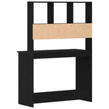 Desk with Shelves Black Oak 102x45x148 cm Engineered Wood 861985