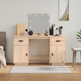 Dressing Table Set with LED Solid Wood Pine 3107839