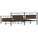 Metal Bed Frame without Mattress Brown Oak 193x201 cm 3325105