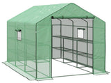 Walk-in Greenhouse with 3 Tier 12 Shelves, Small Greenhouse with Reinforced PE Cover, Garden Plant T3398P377619