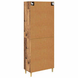 Highboard Old Wood 69.5 x 34 x 180 cm Engineered Wood and Glass 3415747