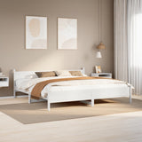 Bed Frame without Mattress White 180x200 cm Super King Solid Wood Pine 855583