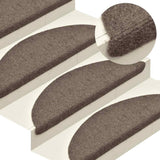 Stair Mats Self-adhesive 30 pcs 56x17x3 cm Beige Half Round 3365688