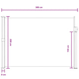 Retractable Side Awning Grey 300 x 200 cm Polyester 42035445