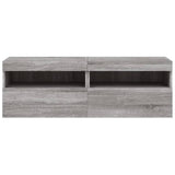TV Wall Cabinets with LED Lights 2 pcs Grey Sonoma 60x30x40 cm 837194