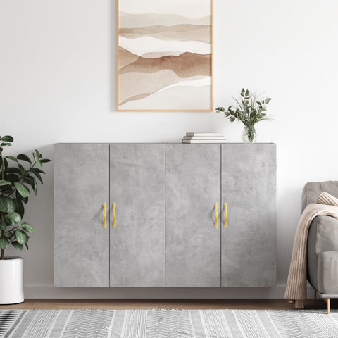 Wall Mounted Cabinets 2 pcs Concrete Grey 69.5x34x90 cm 3195607