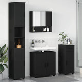 Bathroom Furniture Set 4 pcs Black Engineered wood & Metal 3392974