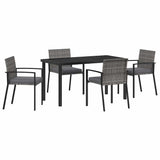 Garden Dining Set 5 pcs Grey Powder-Coated Steel 3379256
