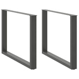 Dining Table Legs U-Shaped 2 pcs Anthracite 100x cm Steel 4013198
