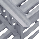 Garden Chair With Tea Table Grey Solid Acacia Wood Medium Durable 311884