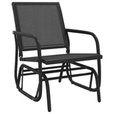 3 Piece Garden Glider Lounge Set Black Textilene and Steel 3187943