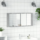 LED Bathroom Mirror Cabinet Grey Sonoma 100x12x45 cm 834960