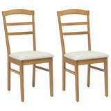 Dining Chair 2 pcs Natural and Light Solid Rubber Wood 42020500