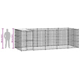 Outdoor Dog Kennel Galvanised Steel with Roof 12.1 m 3082304