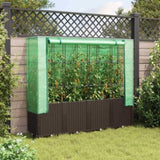 ZNTS Raised Bed with Greenhouse Cover Rattan Look 160x40x153 cm 4015803